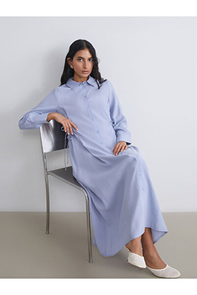 LC Waikiki Blue Modal Blend Shirt Dress