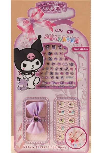 Eva&Rose 2 Adet 100'lü Karakterli Kız Çocuk Takma Tırnak Sticker yüz taşı ve ...