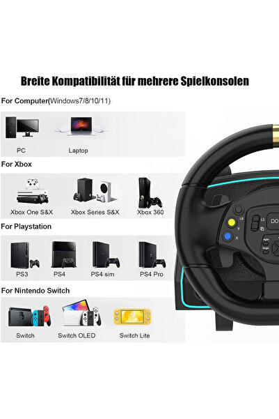 CRK TECH Ps4 Ps3 Pc Xbox One/s/x Ns Uyumlu 1080• Oyuncu Direksiyon Seti Manuel Vites Çift Motorlu 3 Pedallı