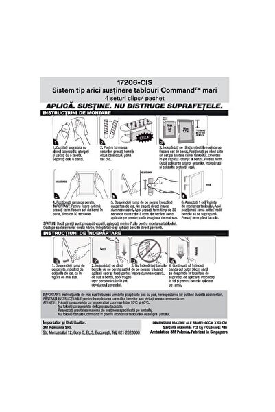 COMMAND COMMAND large picture support system, 4 pairs of large strips, White