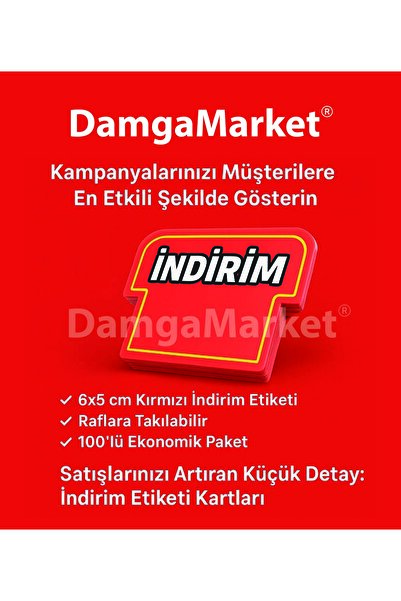 DamgaMarket Kırmızı İndirim Etiketi Kartı Market, Mağaza,Bakkal,Raf ve Fiyat ...