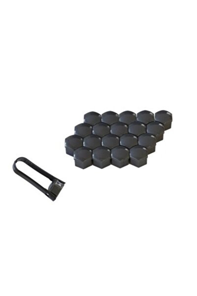 Mega Drive Set of 20 19 mm Gray Wheel Hub Caps with Mega Drive Pliers