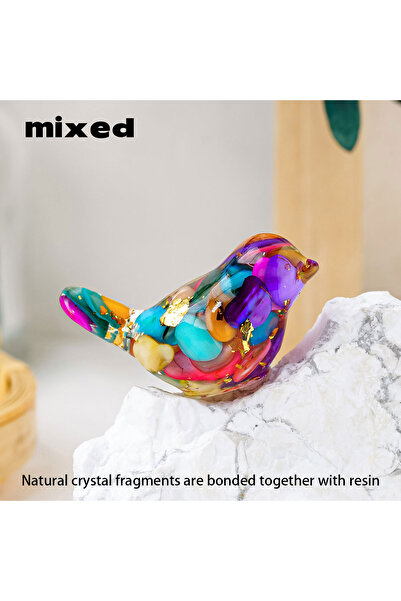 Choice mixed 1PC Natural Crystal Bird Statue Reiki Stone Figurine Fengshui Sc...