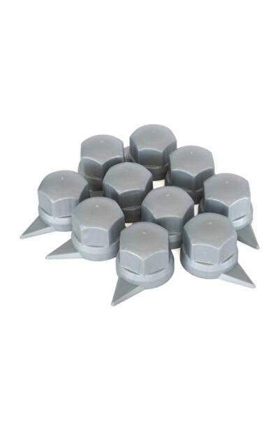 Mega Drive Set of 10 Plastic Wheel Hub Caps with Indicator 33 mm Gray 41 Mm