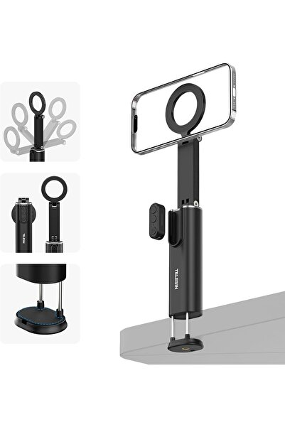 TELESIN حامل هاتف مغناطيسي للسفر مع جهاز تحكم عن بعد يعمل بالبلوتوث (P1-HSS-02)