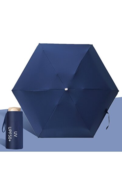 Mijia مظلة جيب صغيرة من الألومنيوم 6K أزرق غامق UPF50+ مظلة واقية من الشمس قا...