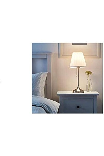 IKEA Table Lamp for Bedrooms, Offices, and Kids' Rooms - Silver Column