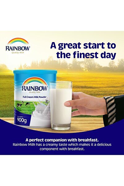 Rainbow Full Cream Milk Powder 900 g Creamy and Nutritious Milk Powder for Daily Use in All Recipes