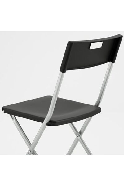 IKEA Foldable Chair, Black, Steel Alloy Frame by