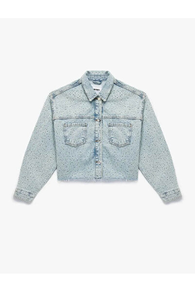 Koton Jachetă pentru femei, cu detaliu de buzunar, cu nasturi, cu guler clasi...