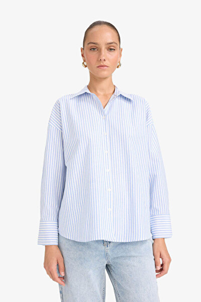 DeFacto Light Blue Women's Shirt D4512Ax/Be551