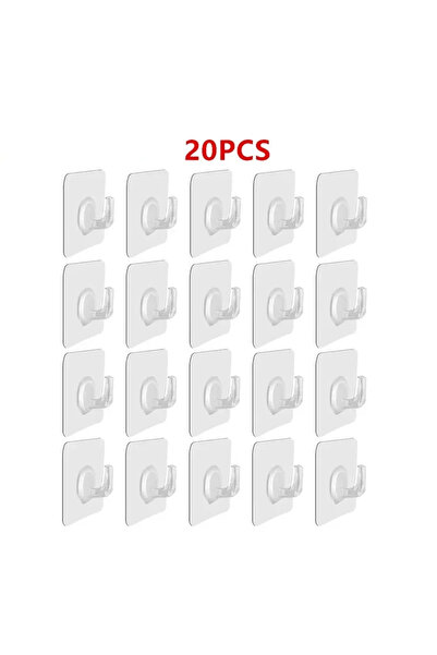 Choice 20 قطعة 5/10/20/30/40 قطعة خطاف ذاتي اللصق شفاف للباب وخطاف حائطي للأط...