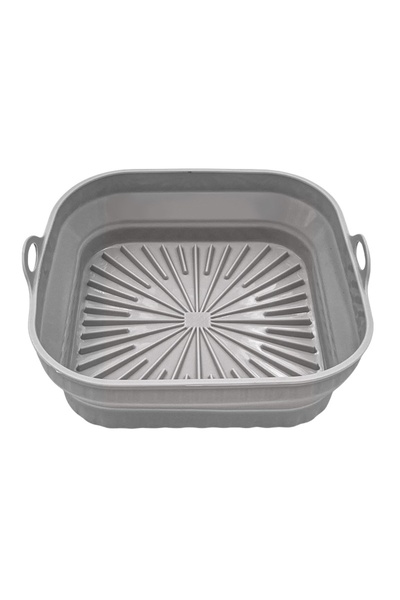 Choice بطانة سيليكون مربعة رمادية قابلة للطي لمقلاة هوائية قابلة لإعادة الاست...