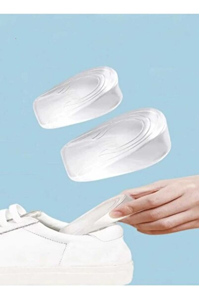 Fstyle Transparent Silicone Gel Heel Care Half Insole Cushioned Height Increasing Insoles