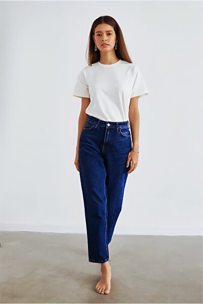 geenz manifacture Сині джинси-бойфренди з еластаном, висока талія Незмінні джинси-бойфренди, надзвичайно зручні