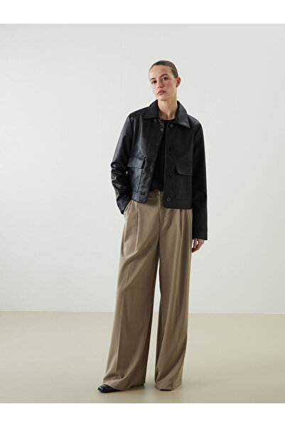 LC Waikiki Блестящи избори от Shining Store | Дамско яке с кожана яка