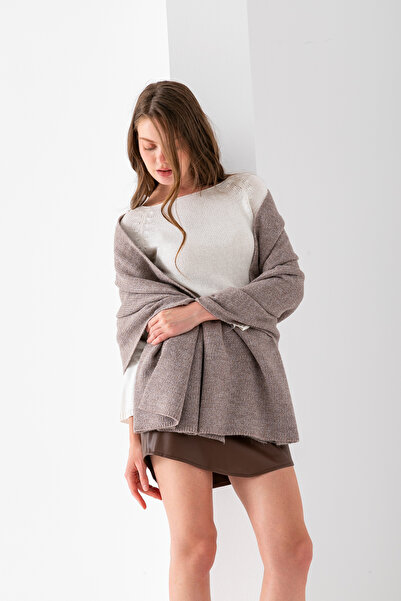 Cebe Thick Glittery Knitwear Shoulder Shawl - Stylish and Comfortable Women's Shawl Model - Shoulder Shawl