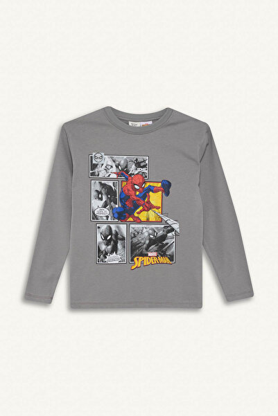 DeFacto Marvel Games Spiderman Gri Erkek Çocuk Sweatshirt F4813A8/GR455