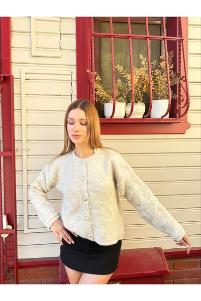 BELİS WEAR سترة تريكو نسائية ناعمة الملمس مع أزرار