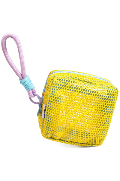 Choice حقيبة مستحضرات تجميل شبكية مربعة صفراء، حقيبة تخزين مستحضرات تجميل مرب...