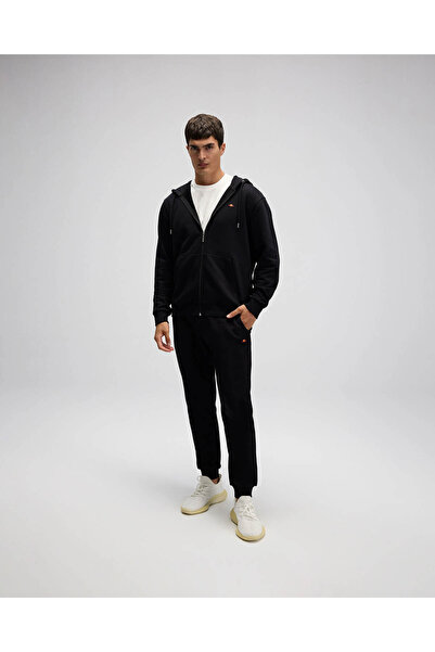 Ellesse Μαύρο ανδρικό φούτερ με φερμουάρ και κουκούλα Em581