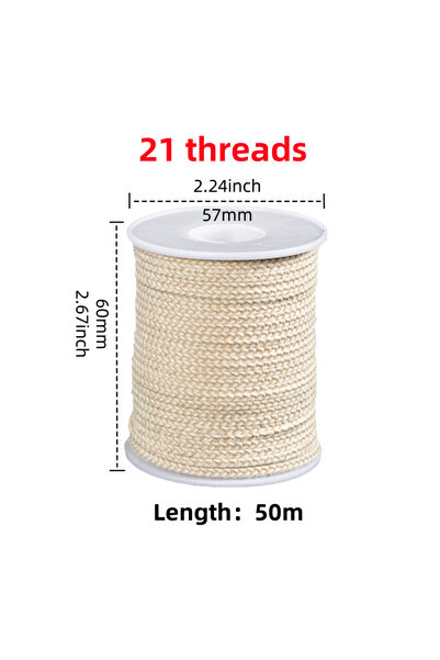 Choice 21 صديقة للبيئة 50 متر 50/61 متر فتيل شمعة قطني 21-45 خيط منخفض الدخان...