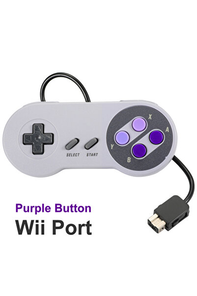 Choice Purple Wii Port Wired Gamepad for SNES/SFC,Adaptation Genuine SNES/SFC Game Console, Gamepad Handle