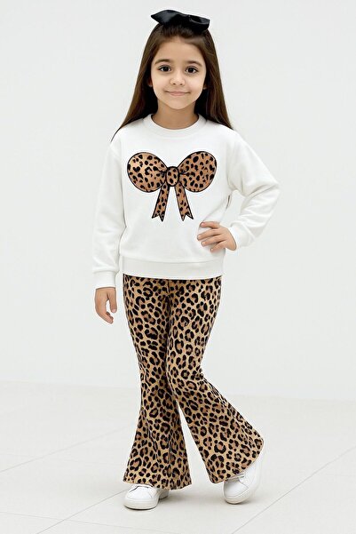 KOKOŞ BEBEK Girl's Leopard Print Double Set - Age 2/9