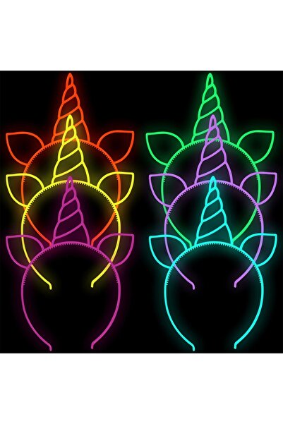 Choice style 2 6pcs Fluorescent Hair Hoop Plastic Headband Glow In The Dark P...