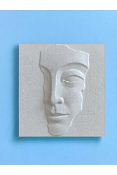 mcm aksesuar Dekoratif İnsan Yüzü Kabartma Tablo 3 boyutlu Tablo Ahşap oyma