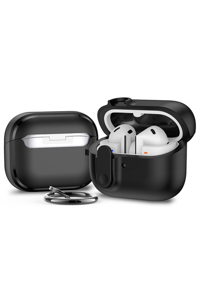 Choice لسماعات Buds 3 Pro Black Secure Lock لحافظة Samsung Galaxy Buds 3 Pro مع سلسلة مفاتيح ومصد صدمات