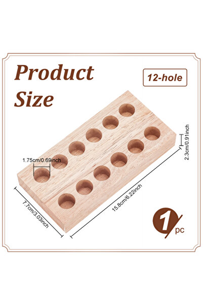 Choice AECH-26537 1pc Wood Hexagon Pliers 19-Hole Storage Plate 4.9x5.6x0.9Inch Woode Stand Plier Racks Hol