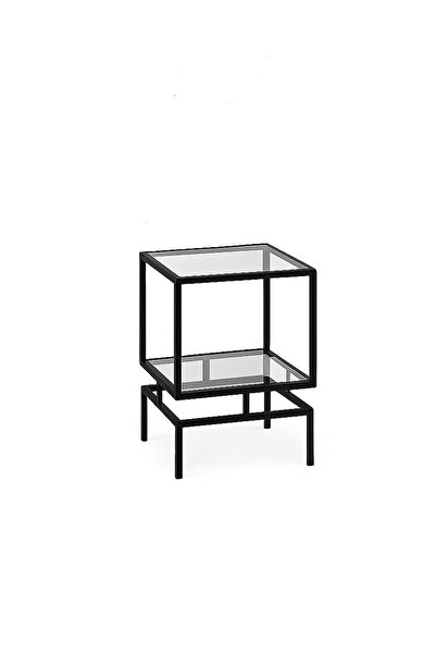 Hitit Dekorasyon Olope Siyah Metal Kitaplık Çiçeklik Gümüşlük Duvar Rafı Yan ...