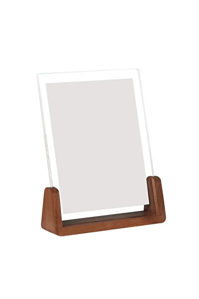 Choice 12.7x17.8cm-3 Walnut/Beech Creative Photo Frame Acrylic U Shape Transparent Frame Desktop Wood Weddi