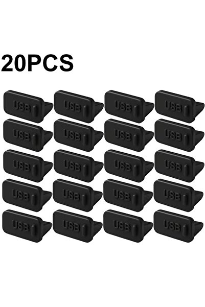 Choice 20 قطعة سدادة غبار سوداء لمقبس USB -A غطاء منفذ الشاحن أنثى مقبس عالمي...