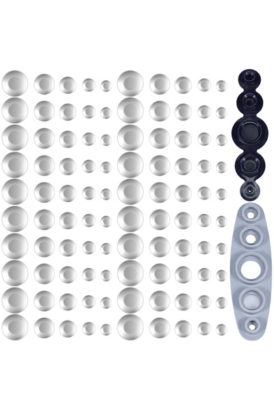 Choice مجموعة أدوات الأزرار 100 قطعة مجموعة أزرار الغطاء 5 أزرار غطاء بأحجام مختلفة مع أداة أزرار 5 في 1 من الألومنيوم