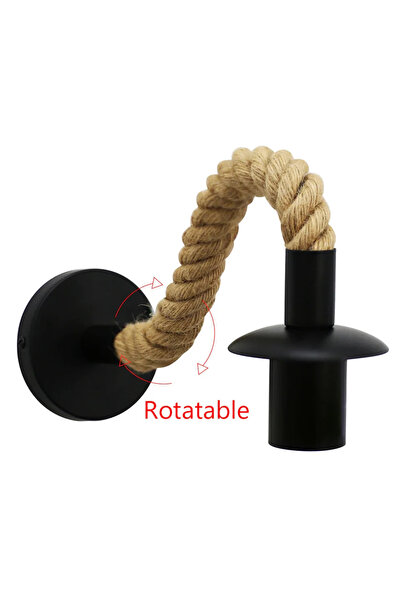 Choice No Bulb Retro Hemp Rope Design E27 Edison Bulb Iron Wall Lamp Indoor H...