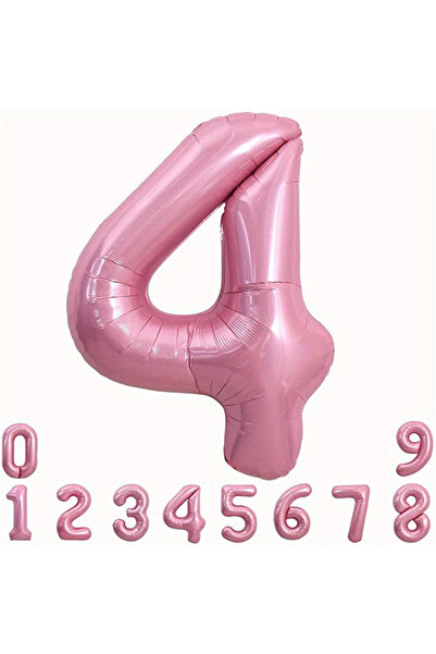 Choice 40 بوصة رقم 4 40 بوصة بالونات عيد ميلاد وردية من رقائق الألومنيوم بالو...