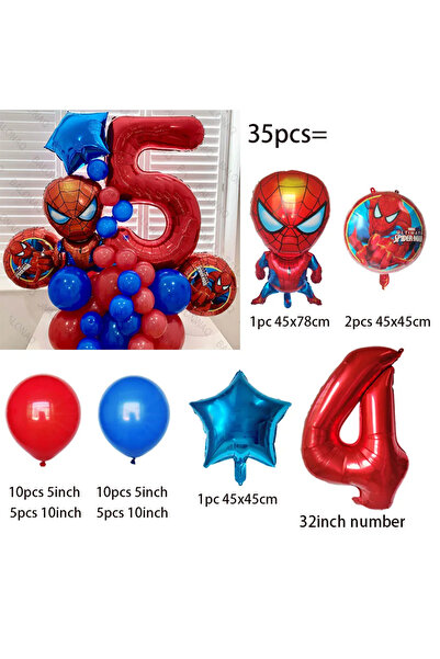 Choice كما في الصورة 4 35 قطعة بالونات حفلة سبايدرمان من اللاتكس بالون أزرق أ...