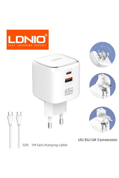 Choice شاحن سريع LDNIO Gan بقوة 65 واط من النوع C، متوافق مع أجهزة آيفون 16، ...