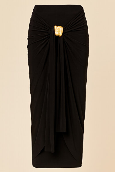 CNG MODA Gold Buckle Lined Hijab Skirt
