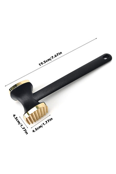 Choice مطرقة ستيك سوداء مزدوجة الجوانب من سبائك الزنك لتليين اللحوم ومضرب اللحوم يعزز نكهة الطعام