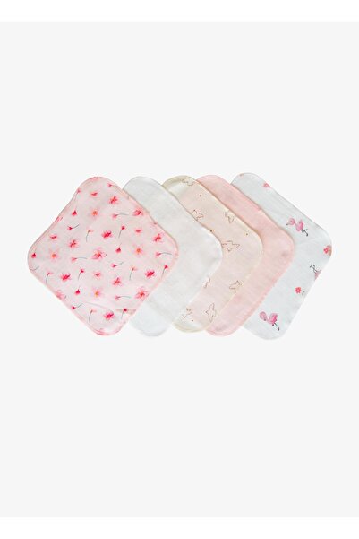 kitikate Organik Andy 10'lu Müslin Ağız Mendili Pembe