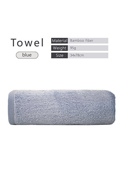 Choice مناشف حمام سميكة عالية الجودة من ألياف الخيزران الأزرق 34x78 سم منشفة ...