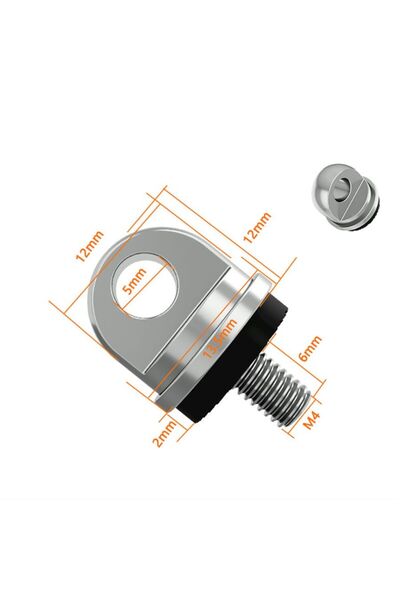 Choice حزام تعليق عنق من الألومنيوم الفضي 2 قطعة مع برغي M4 لحزام كتف جهاز ال...