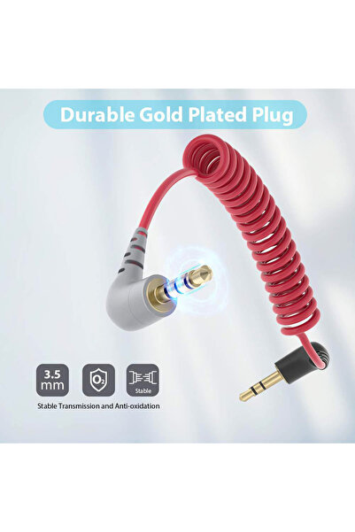 Alloet كابل محول ملفوف بنابض من TRS إلى TRRS مقاس 3.5 مم لـ RODE Videomic Pro...