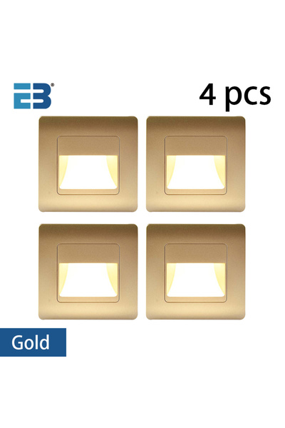 Choice WARM WHITE Normal 4pc Gold Led Stair Light 4 Colors PIR Sensor Wall Light AC110V 220V Recessed Foot