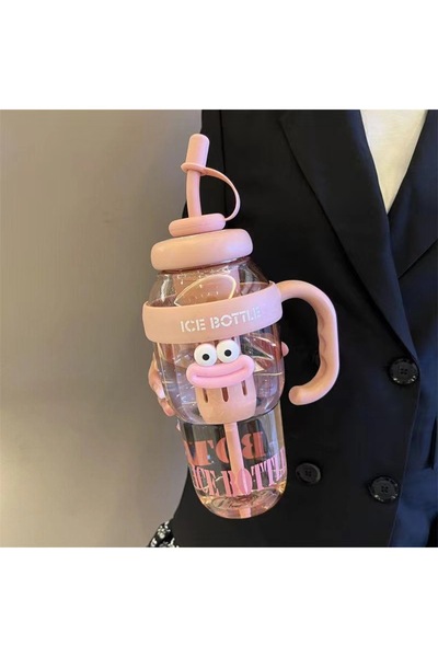 Choice زجاجة مياه رياضية وردية 1.1 لتر 1100 مل كوب مياه كبير السعة وجميل المظ...