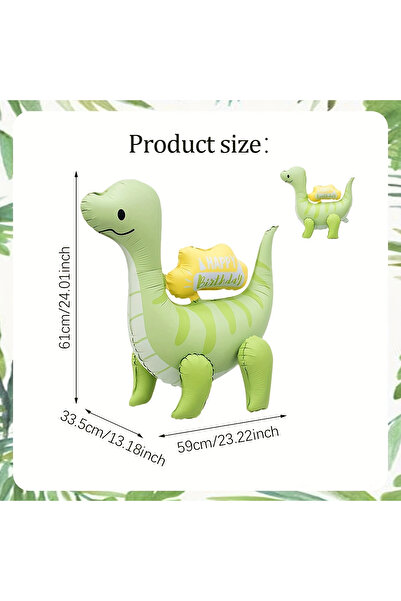 Choice ديناصور بالون ديناصور آخر 1 قطعة - بالون ديناصور أخضر طويل العنق ثلاثي...