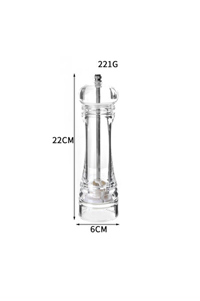 Choice مطحنة فلفل 8 بوصة - هزازات ملح وفلفل أكريليك قابلة للتعديل من دوار السيراميك